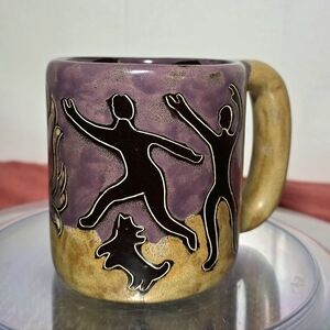Mara Mexico Coffee Mug Fire Dancers With Dog Hand Made Beautiful